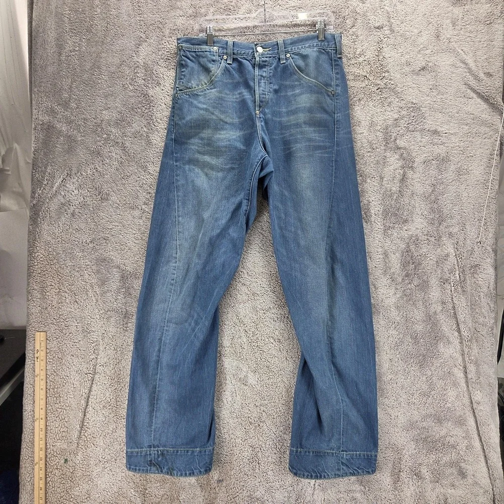Vintage Levis Engineered Jeans Mens 33x34 Blue Twisted Buckle Back One Pocket